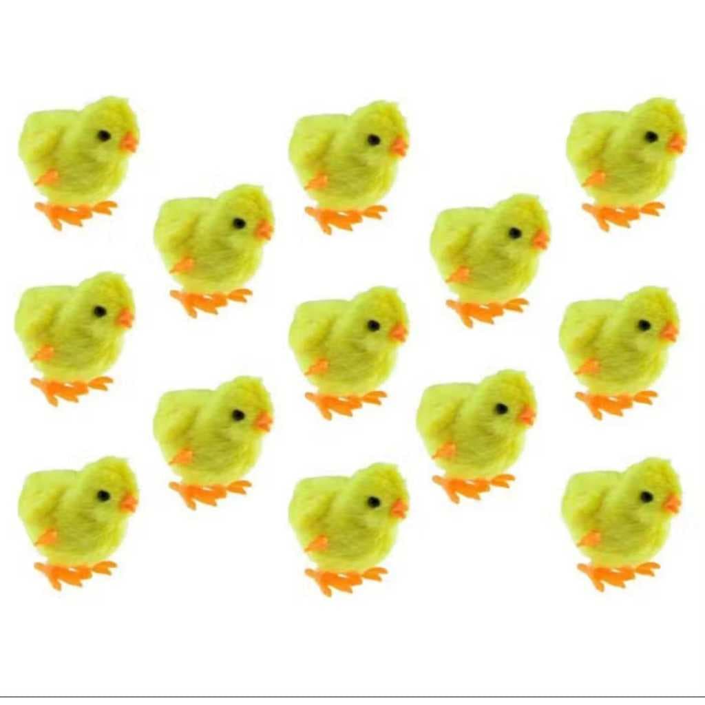 Kit 25 Pintinhos Amarelinhos Pula Pula – Pelúcia a Corda Brinquedo Infantil