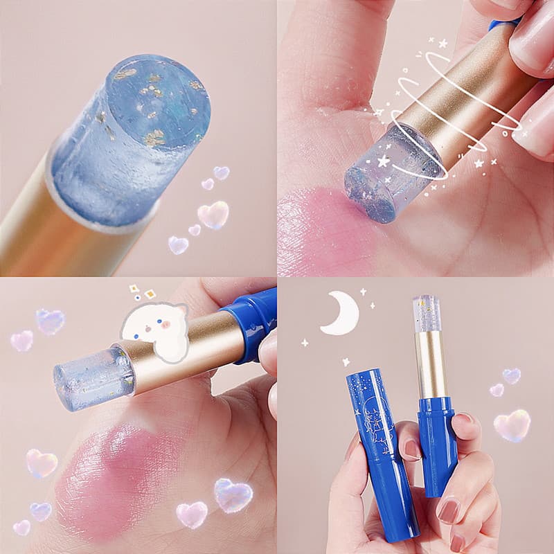 Batom que muda de cor de princesa pequena de alto valor hidratante hidratante bálsamo labial creme labial batom estilo e