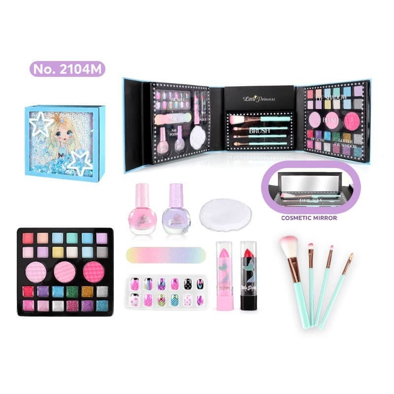 Kit Maquiagem Infantil Lavável Estojo Com Acessórios Princesa