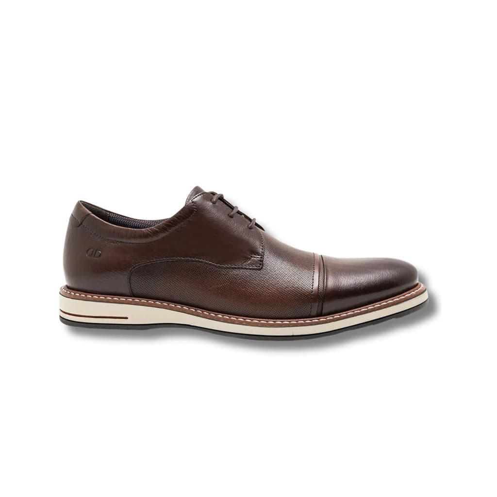 Sapato Masculino Democrata Metropolitan Oliver Couro Mogno Elegante Versátil Confortável Slip On