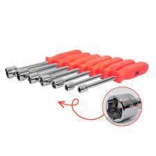 Jogo de Chave Canhão Soquete 7 Peças 5-12mm Ergonômico Durável para Reparos Domésticos Frete Grátis