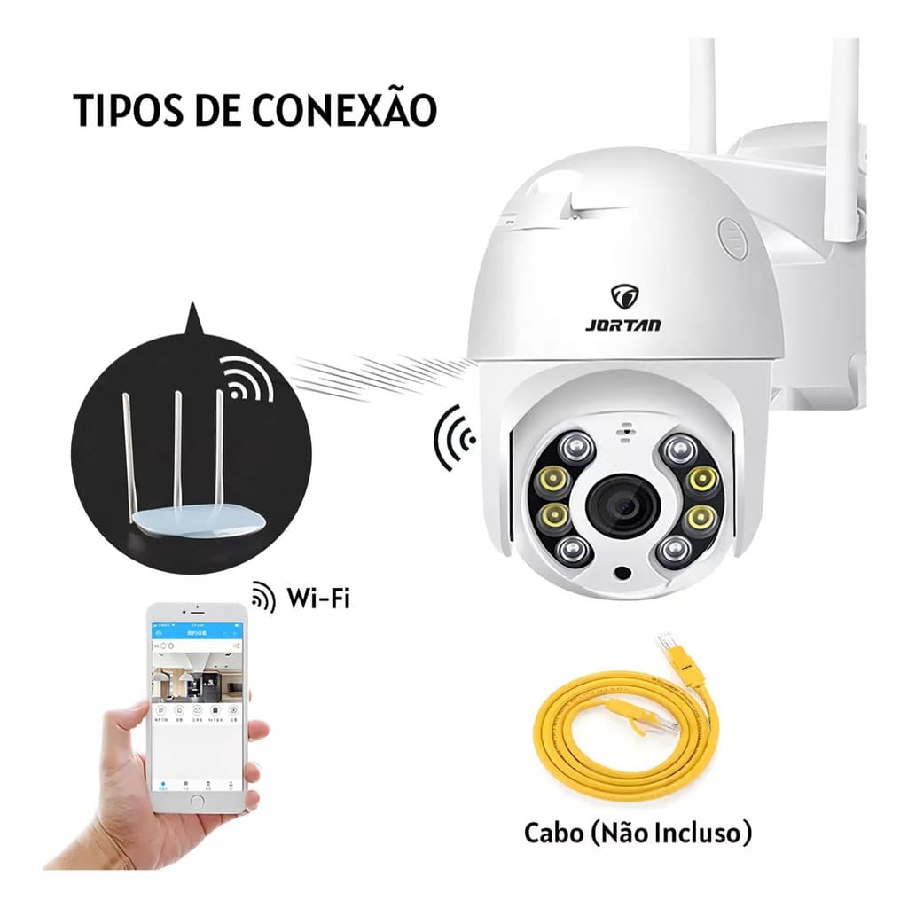 Câmera IP Externa Wifi Full HD 1080p Rotativa - JT-8163