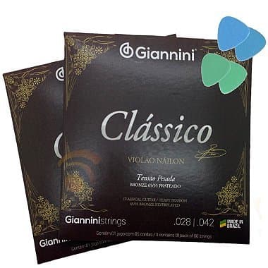 2 Encordoamento Violão Tensão Alta Pesada 65/35 Giannini