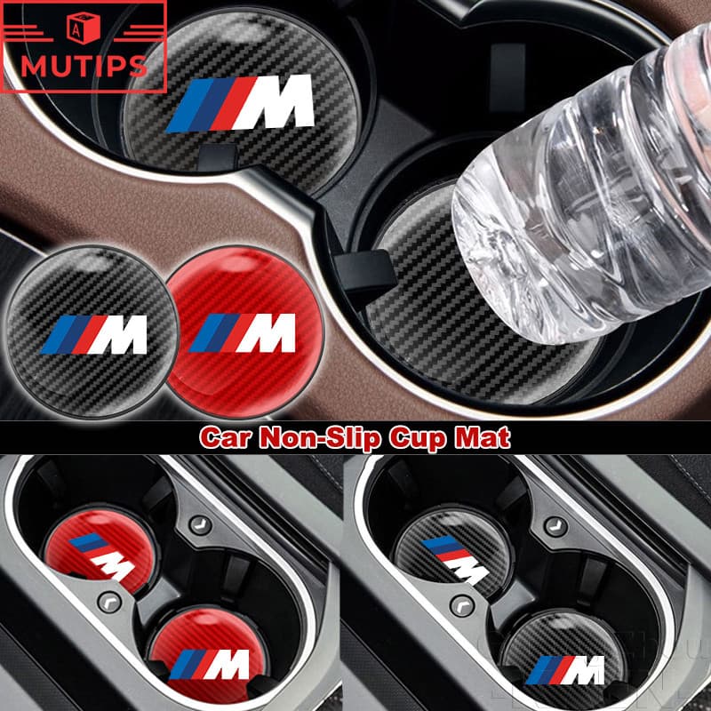 BMW M Porta-Copos De Carro Borracha Almofada De Copo Antiderrapante Tapete De Garrafa De PVC Para F30 E36 E46 E90 320i G