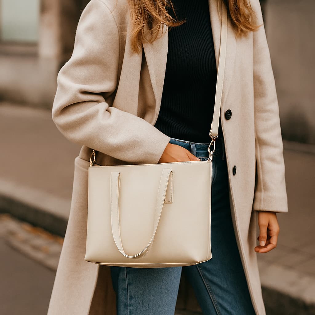 Bolsa Feminina Grande Com Zipér Alça Grande Removivel Espaçosa Estilosa