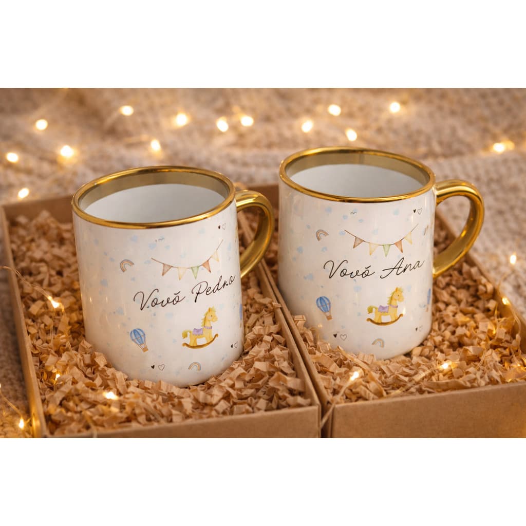 Caneca Personalizada Imperial Borda E Alça Cromada Avós