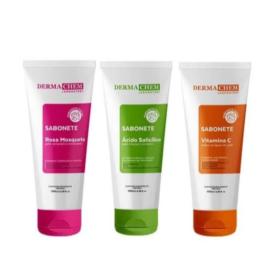 Sabonete Facial Rosa Mosqueta Ácido Salicilico Vitamina C - Dermachem