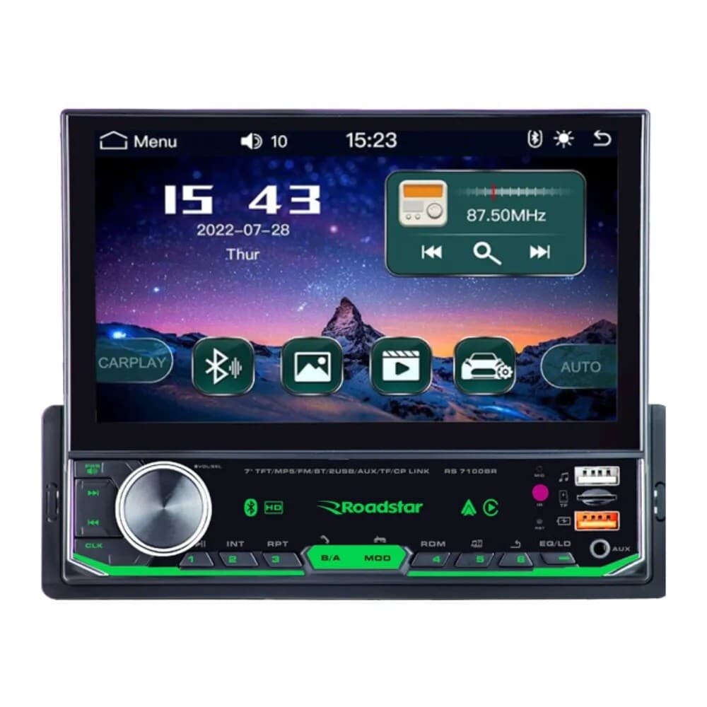 Central Multimídia 7" Espelhamento Carplay Android Auto Roadstar RS-7100BR Mp5