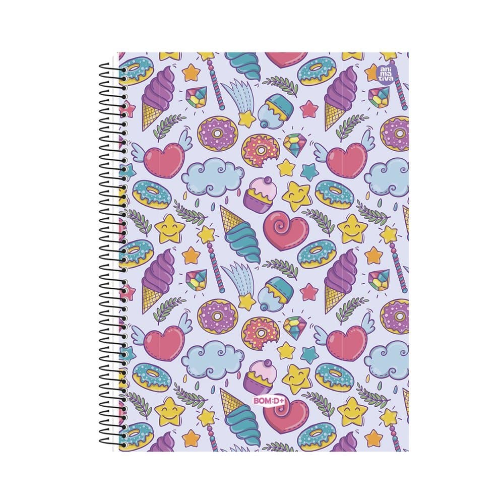 Caderno Universitário Capa Dura doces feminino 10 Matérias – 160 folhas
