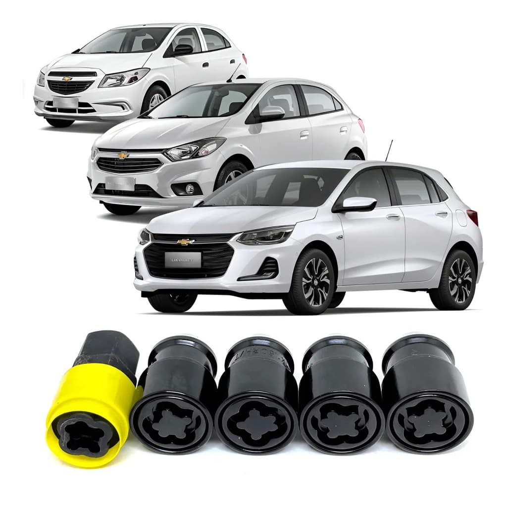 Trava Parafuso Porca Antifurto De Rodas Black Preto Onix / Prisma / Cruze / Cobalt / Spin / Tracker / Equinox