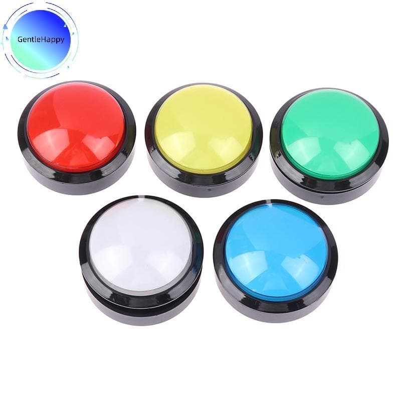 GentleHappy 1 Peça 60mm Botões De Arcade Grande Redondo LED Iluminado Com Microinterruptor Para Peças De Máquina De Jogo