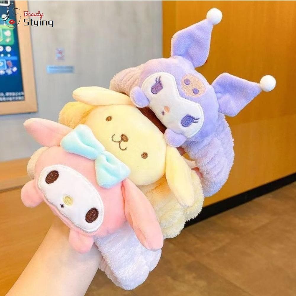 Argola De Cabelo GERYRUD Para Lavar O Rosto , Faixa Elástica De Pelúcia Hello Kitty , Chapéu De Desenho Animado Cinnamor