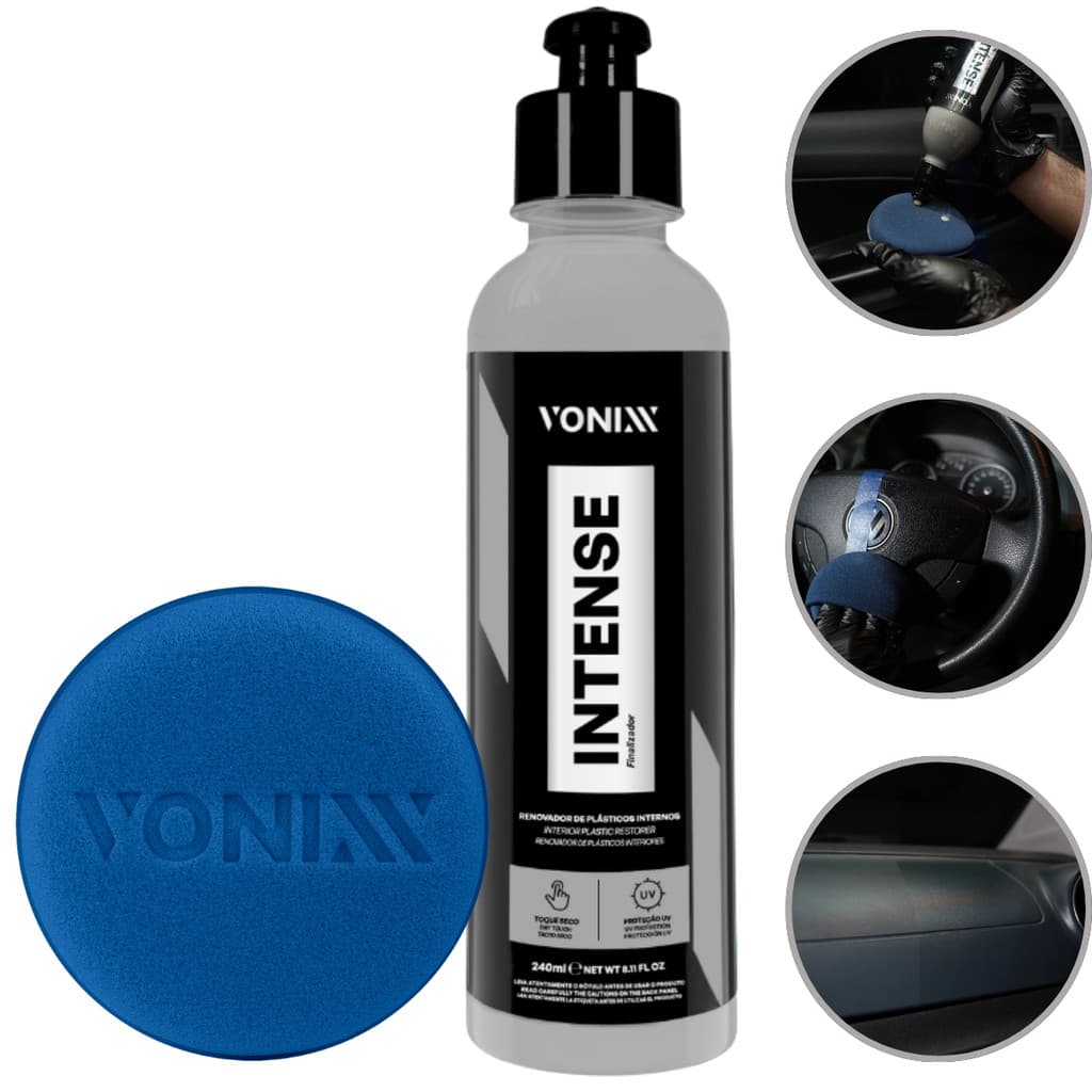 Kit Intense Vonixx Restaurador Plástico Interno 240ml + Aplicador Espuma