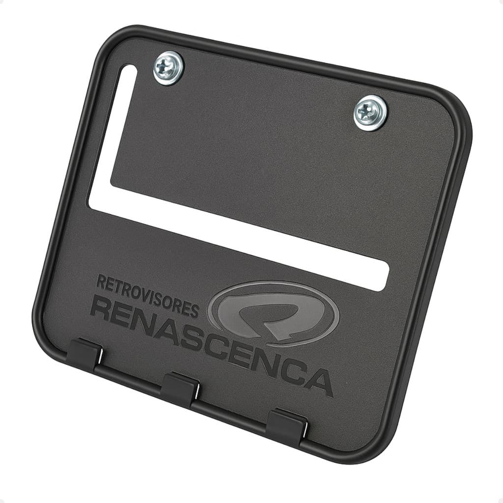 Suporte Porta Placa Universal Para Motos com Padrão Mercosul Reforçado ABS Renascença Com Parafusos