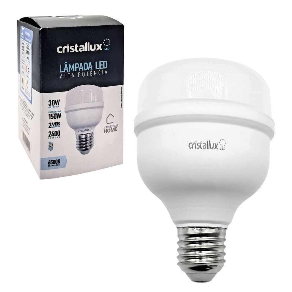 Lâmpada Bulbo 30w Branca Fria 6500k Led Alta Potência E27 Bivolt Cristallux
