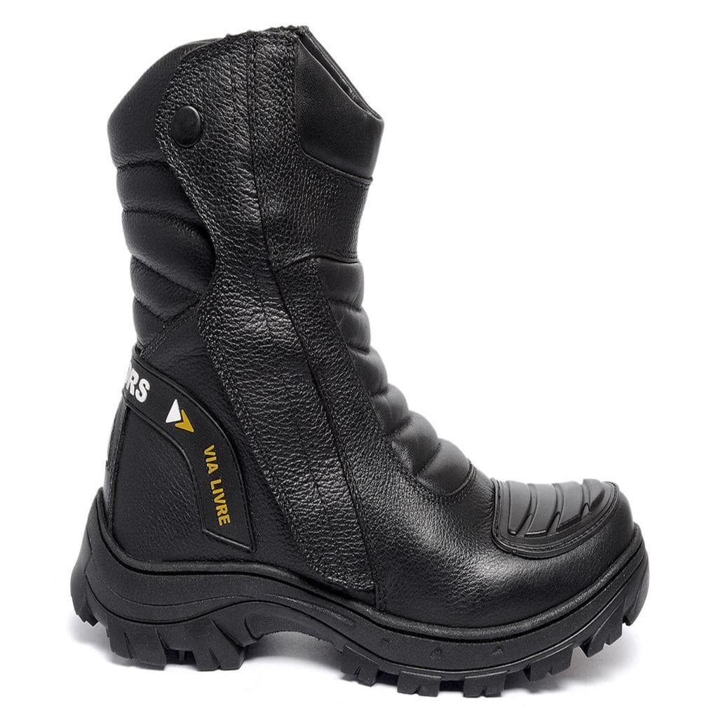 Coturno Masculino Motoqueiro Em Couro Cano Longo Para Andar De Moto Alta Durabilidade Motociclista