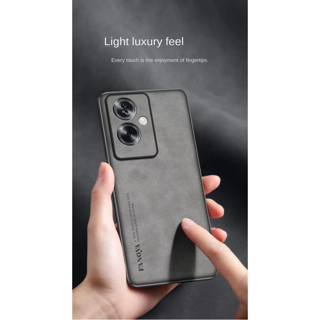 Capa Para Oppo A79 5G Couro Sintético Camurça Luxury Leather Capinha Antishock Estilo Executivo