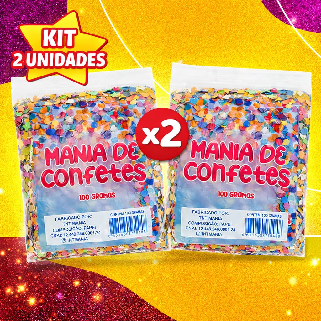 Kit 2 Pacotes De Confete Carnaval-folia- Bloquinho - Matinê