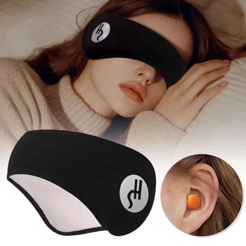 2 Em 1 Earmuff Máscara De Olho Feminino Masculino Dormir Luz-Bloqueio Capas À Prova De Som Tampões De Ouvido Redutores D