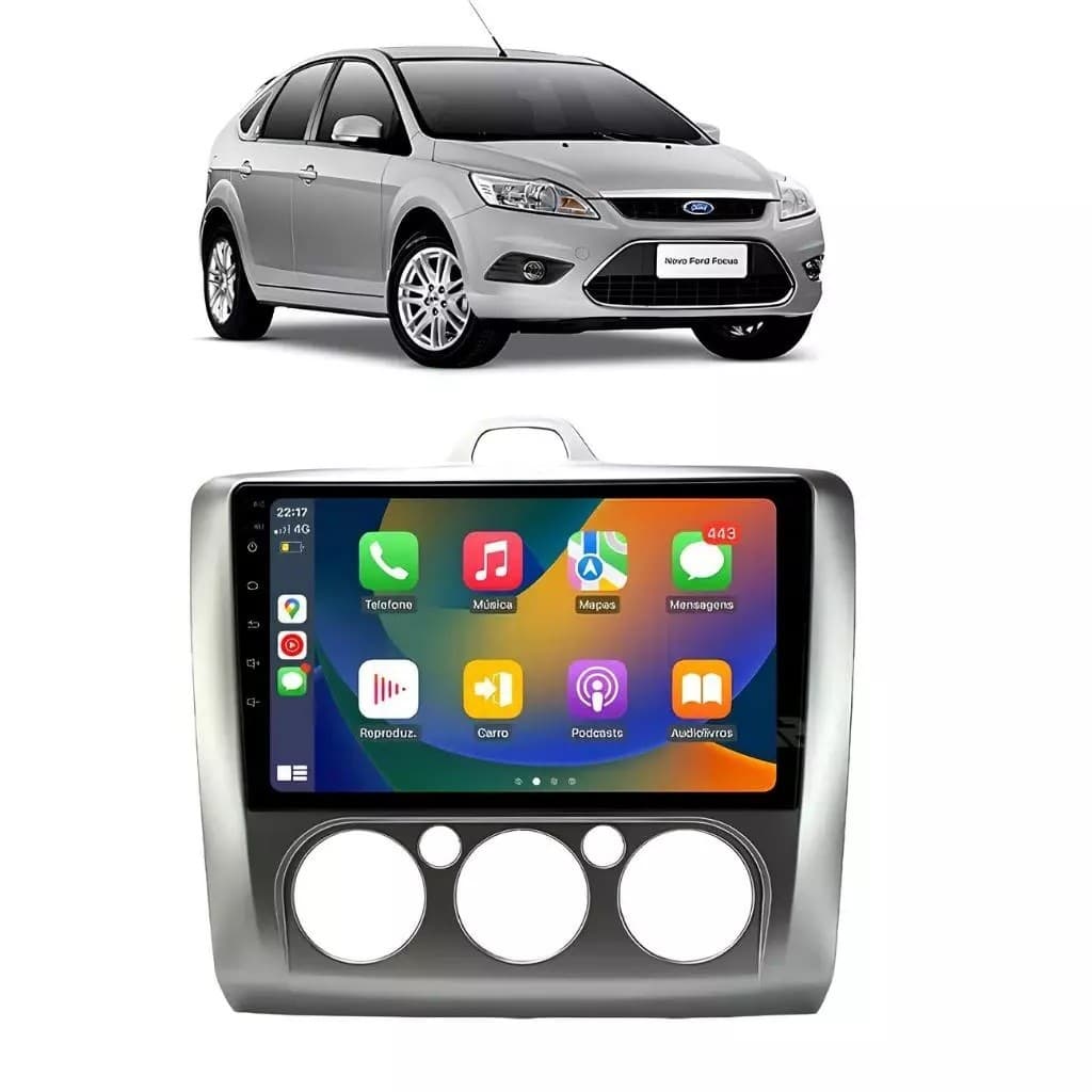 Kit Multimídia Focus 2009 / 2013 Ar Analogico 9 Pol Android Carplay Gps 2/32GB - Roadstar 915BR