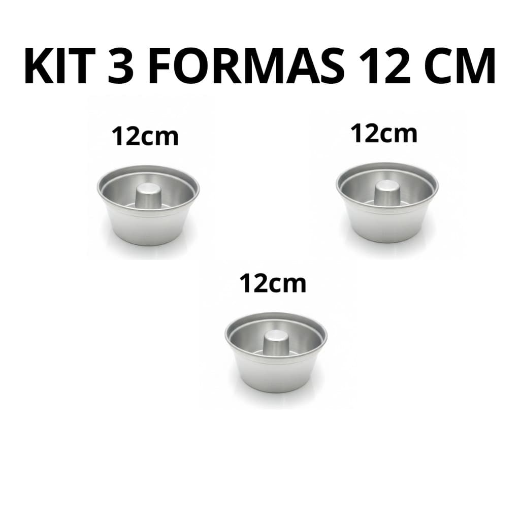 Kit Formas 12  Em Aluminio 300mL Bolo Vulcão Pudim  Doces Sobremesas Festas