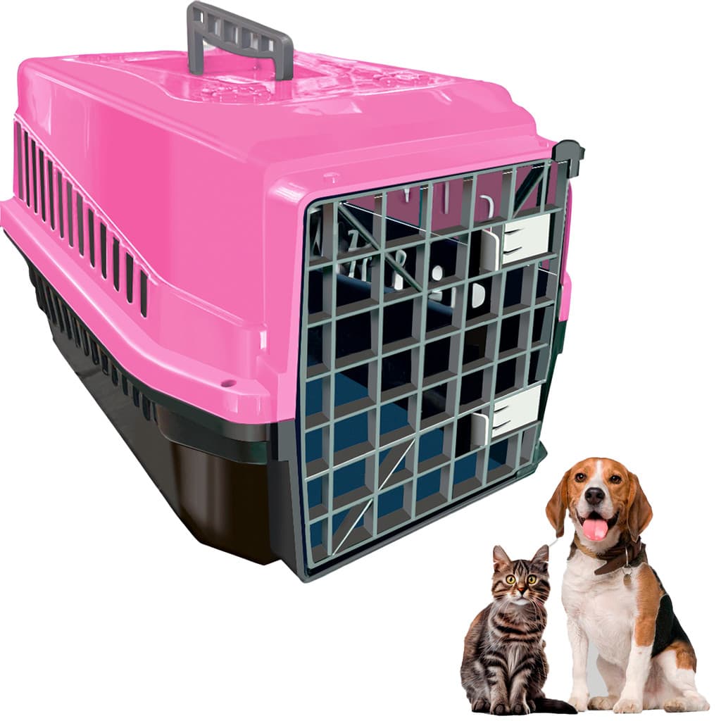 Caixa de Transporte N 4 Cachorro Gato Coelho Caixa de Transporte Pet 2 Travas 1 Alça