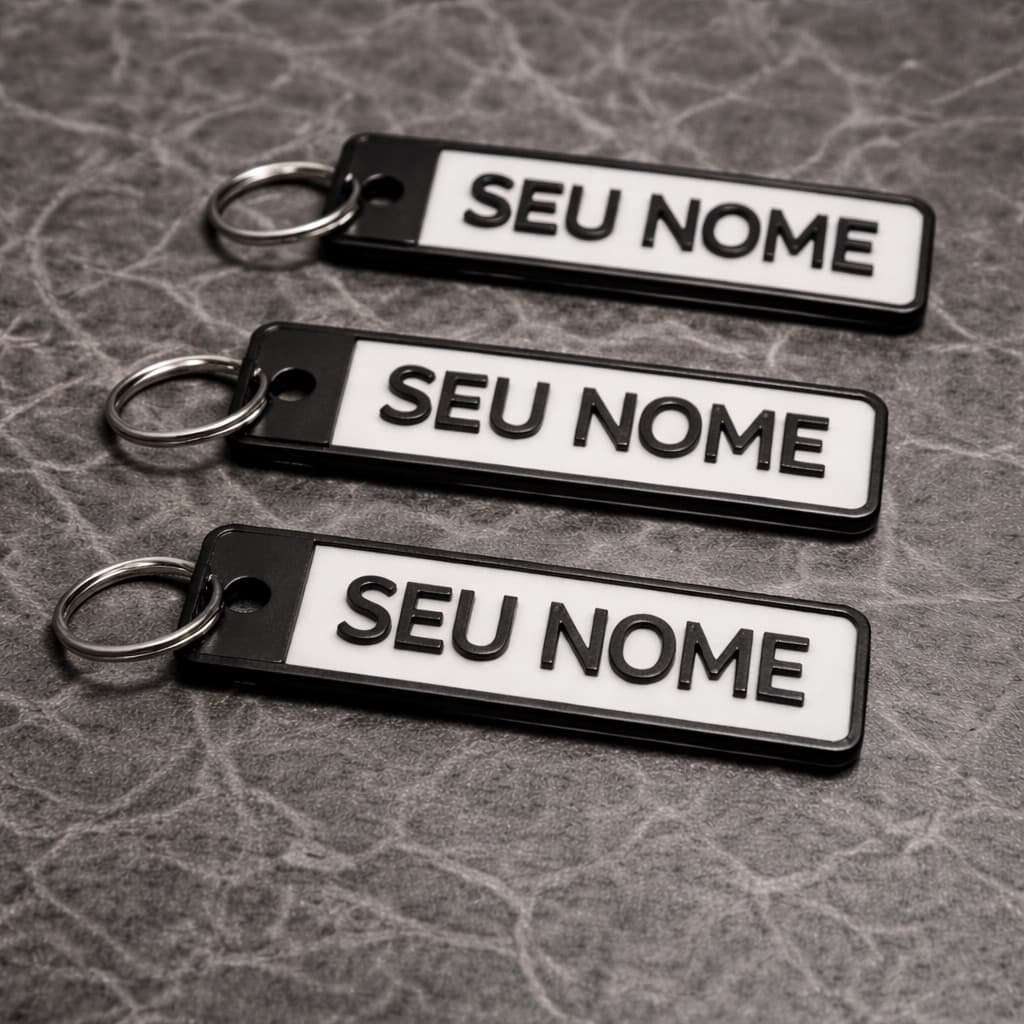 KIT 3 Tag Identificador de Mochila Personalizado- Chaveiro Zíper para Mala Viagem, Escola e Academia