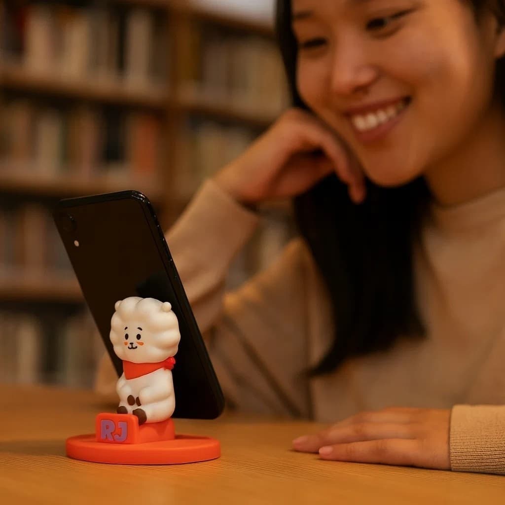 Suporte Telefone Mesa Levanta Apoio Encosto Tablet Smartphone Ajustável Presente Bichinho