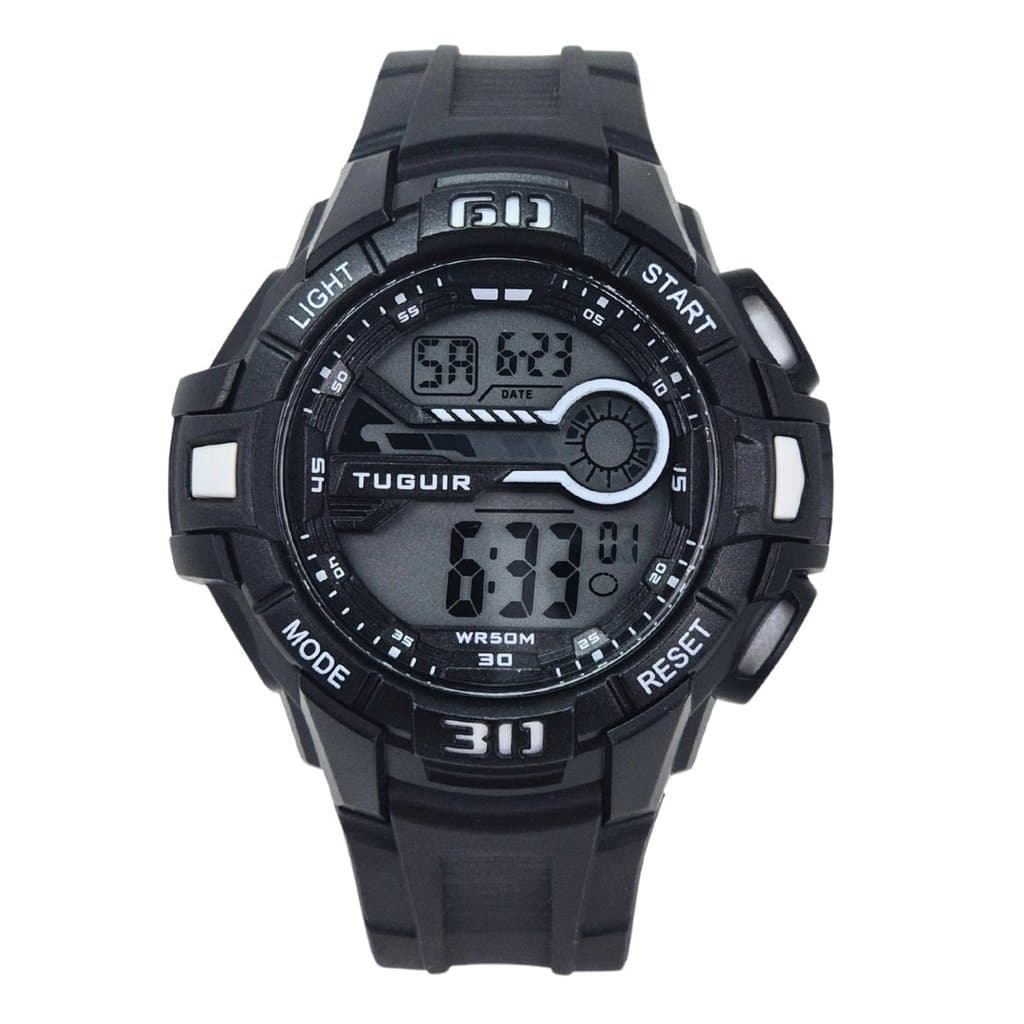 Relógio, Masculino, Tuguir Digital TG30463, Preto e Branco, 5ATM, ESPORTIVO, DESPERTADOR, CRONÔMETRO