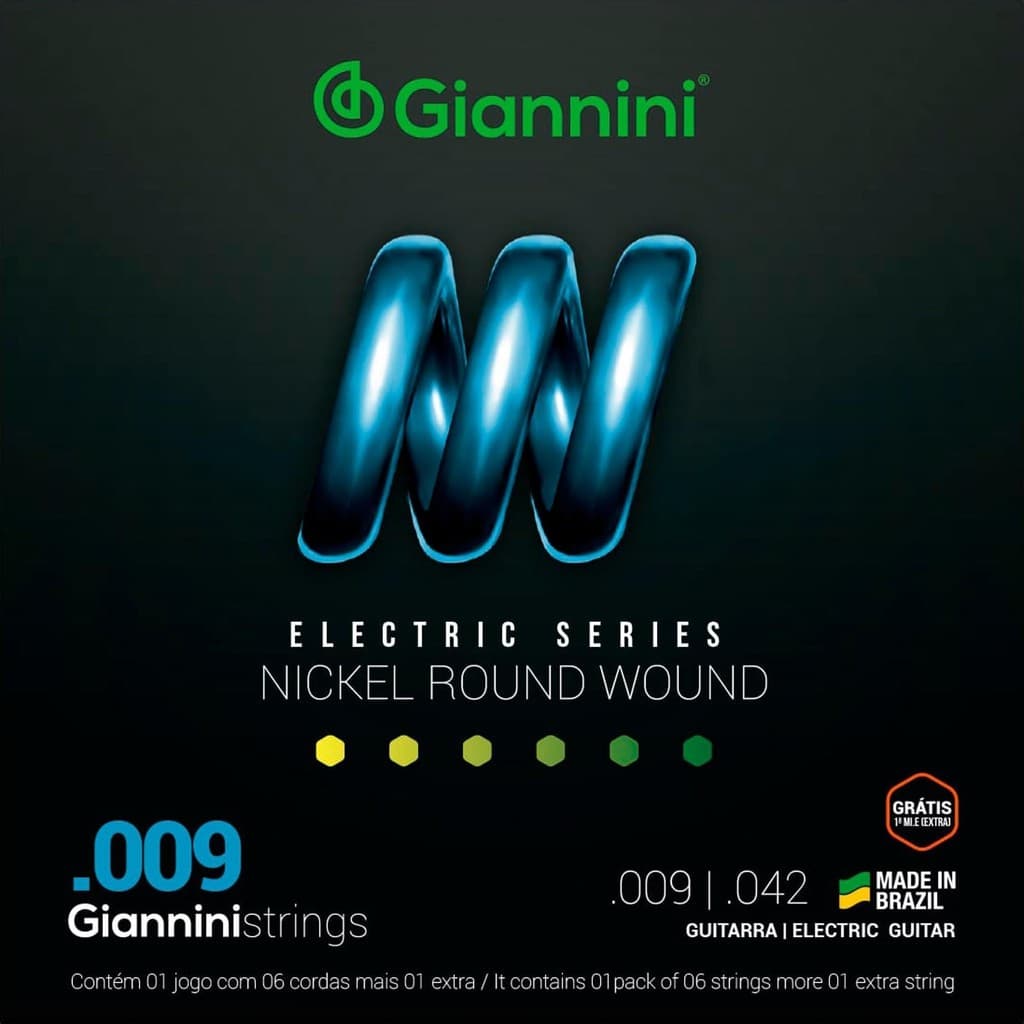 Encordoamento Guitarra .009 Giannini Geegst9 Nickel Wound