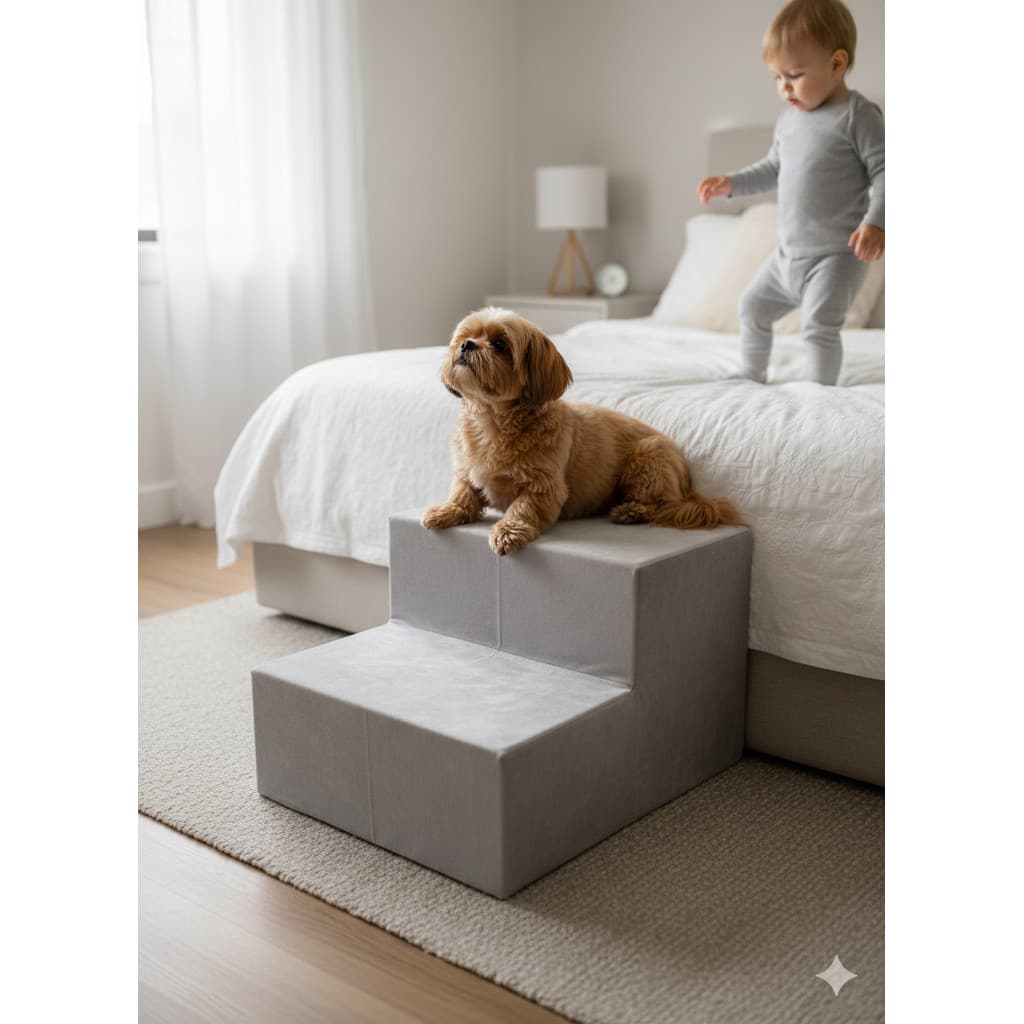 Escada Pet e Infantil Multiuso – Ideal para Cama e Sofá | Segura, Leve e Resistente
