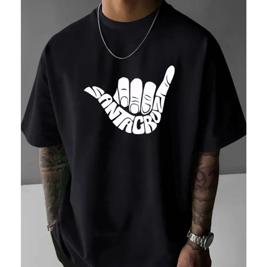 Camiseta Masculina Estampa Mão Hang Loose Surf Skate Streewear
