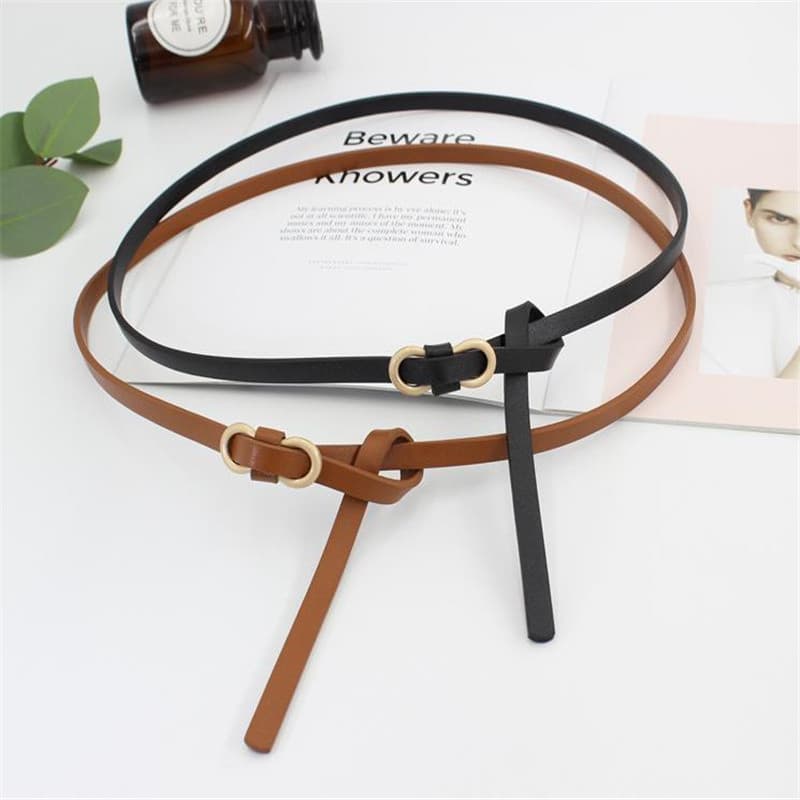 2022 primavera verão moda All-Match novo estilo 1cm de largura senhoras atada saia com calças decoração pequeno cinto na