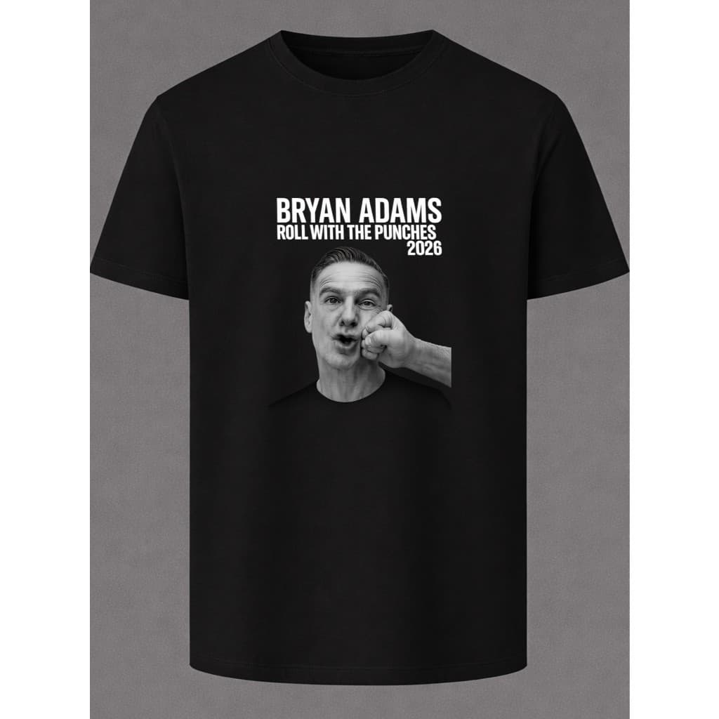 camisa Camiseta Masculina Show Turnê Roll With the Punches Bryan Adams 2026 100% Algodão Premium