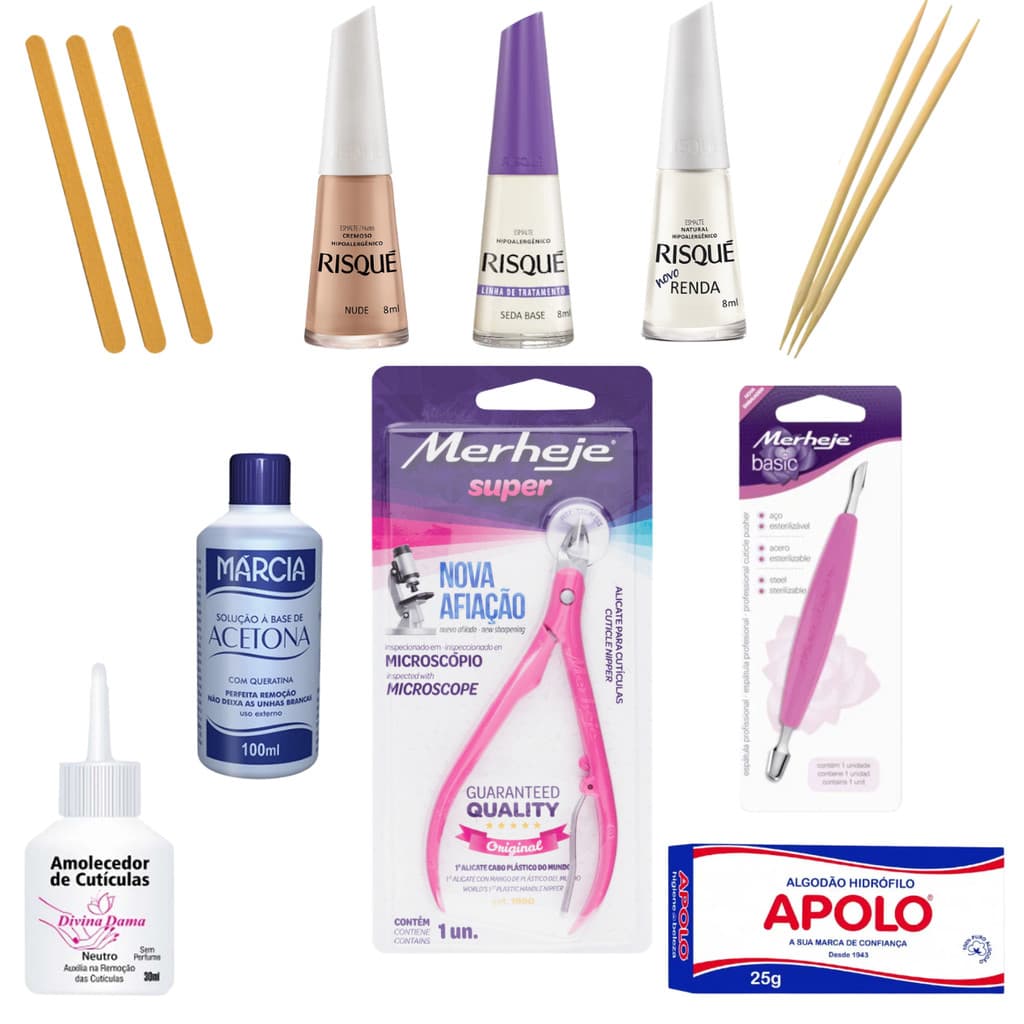 Kit Manicure Iniciante Completo Profissional Unha Casa mini