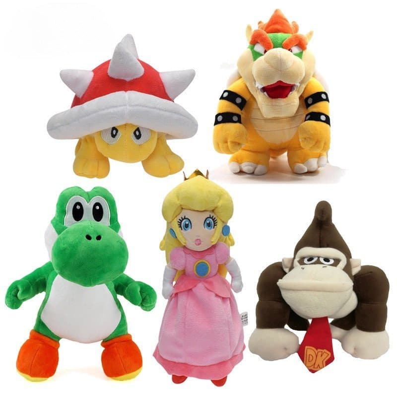 Super Mario Bros Brinquedos De Pelúcia Doll Bowser Yoshi Peach Donkey Kong Anime Figura Desenho Animado Filmes Animais