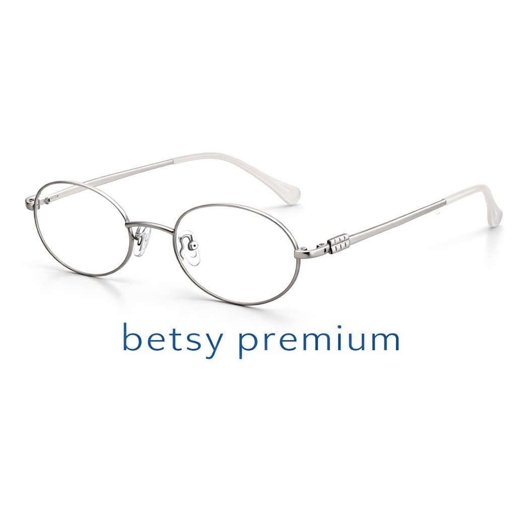 【Betsy Premium】Óculos Feminino Metal Oval Y2K Retrô Luxo Sem Grau Estilo Vintage
