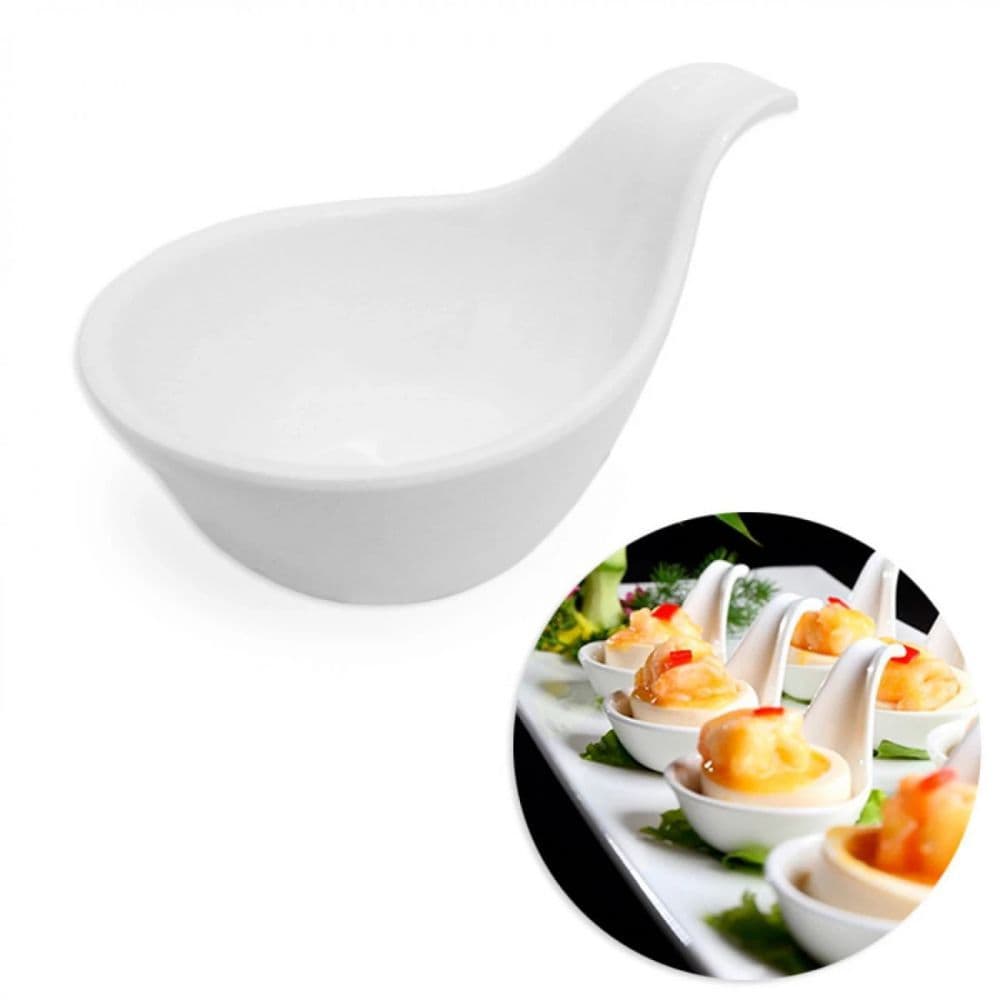 Colher Branca para Buffet 1 Und Ideal para Molhos e Pequenas Porções Finger Food