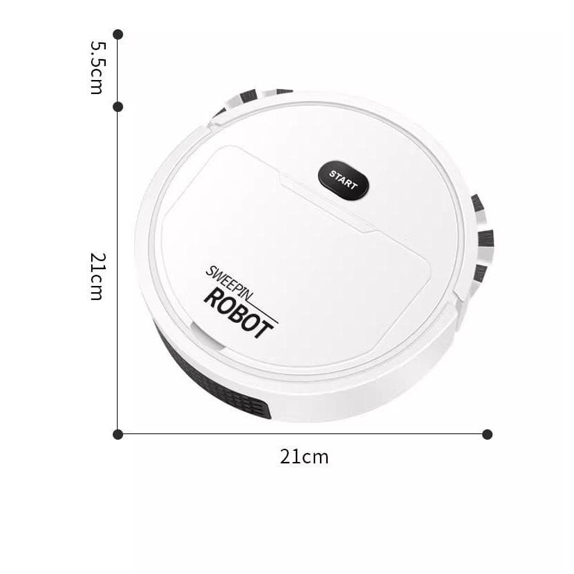 Super Mini Robô Aspirador de Pó Recarregável Sweepin Robot preto o branco