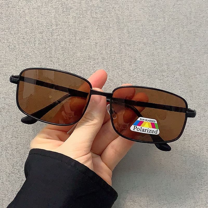 Óculos de sol marrom masculino novo estilo condução dedicado polarizado óculos marrom Anti-forte luz pesca cor-