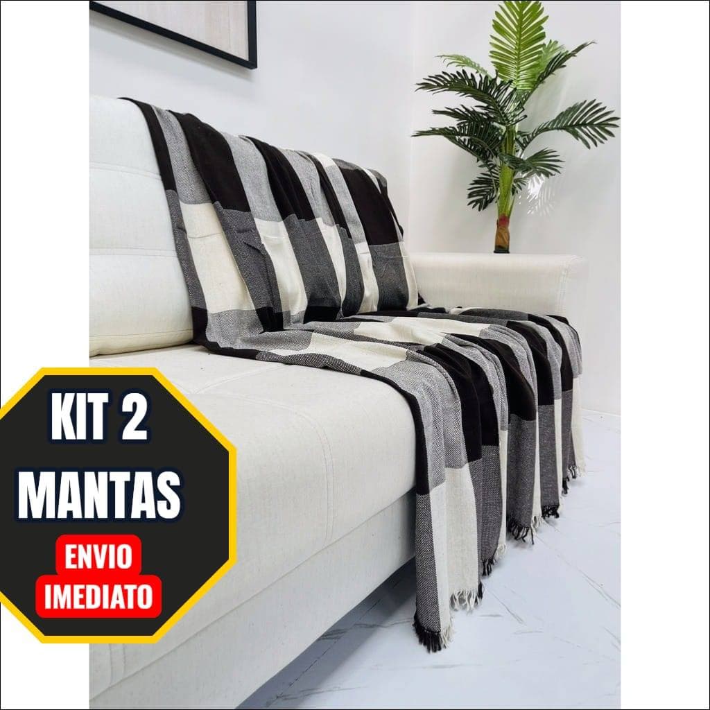 Kit Manta 2,10x1,20 Versátil | Manta Aconchegante para Sofá e Cama Promoção