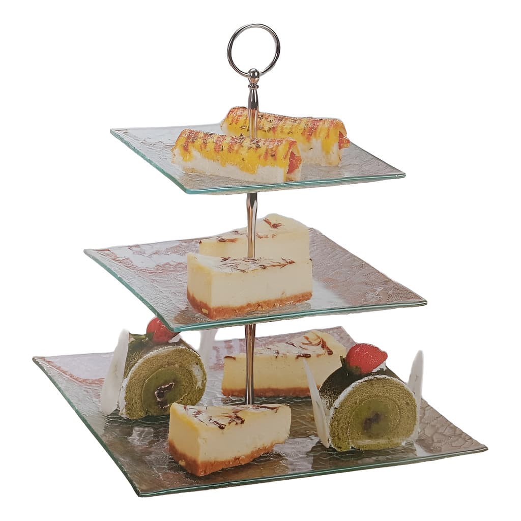Porta Doces 3 Bandejas Vidro Decoração Cozinha Mesa Posta