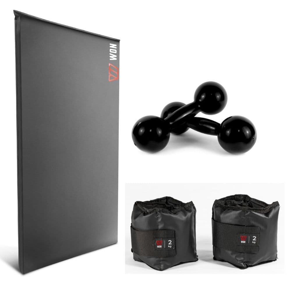 Kit Treino Colchonet e + Par Caneleira  2Kg + Par Halter 0,5Kg