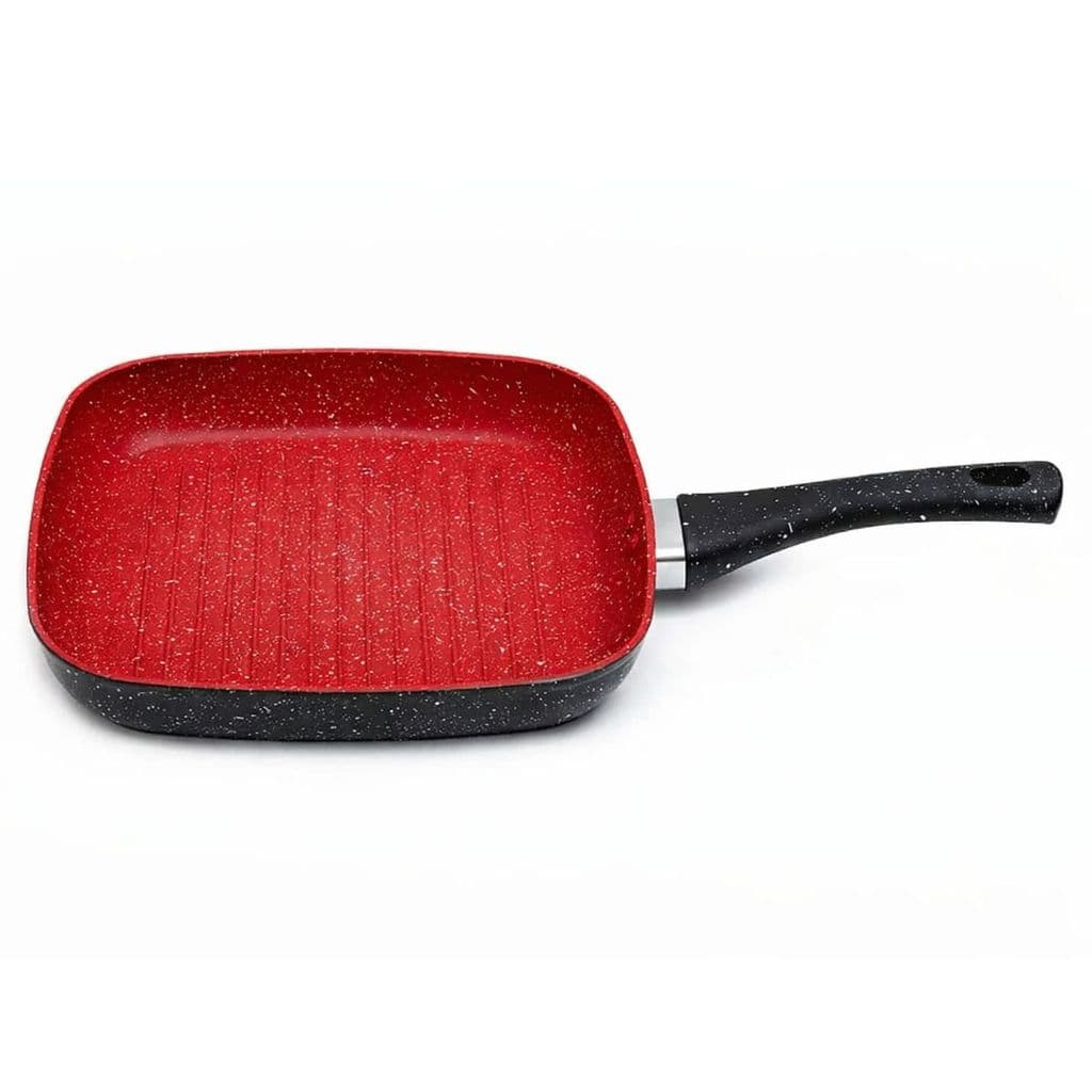 Frigideira Grill Indução Quadrada 24cm Antiaderente Cabo Ergonomico Duravel