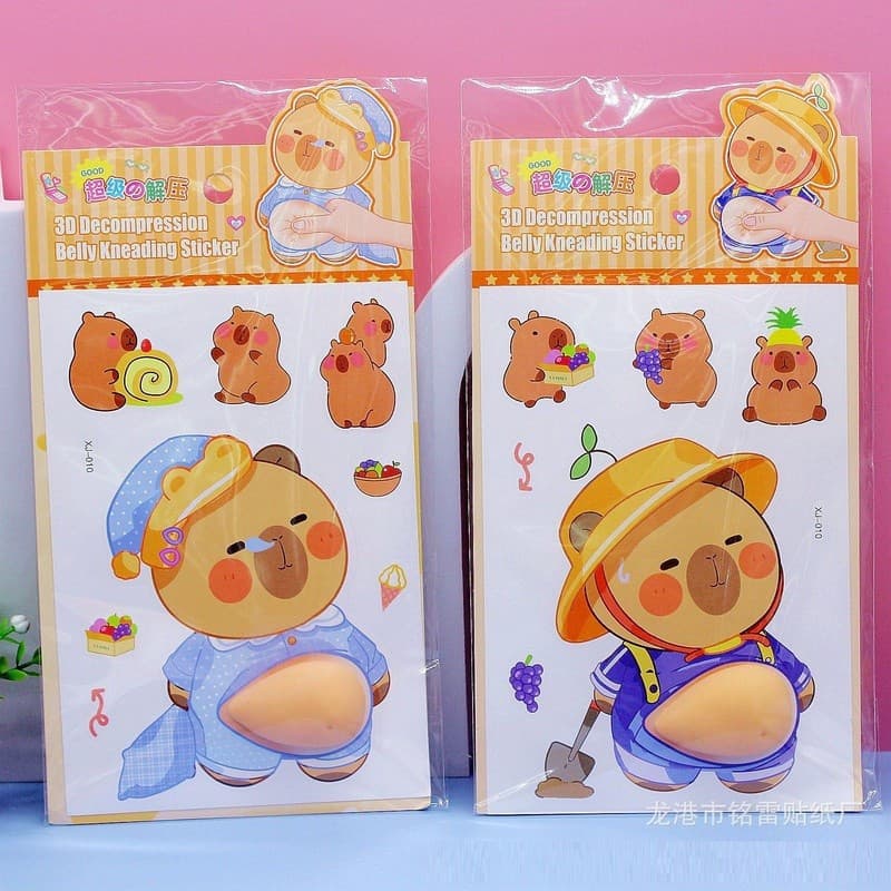 2 Pçs/Lote Capivara Dos Desenhos Animados Doce Geléia Scrapbook Diário Adesivo Estéreo Bonito Animal Papelaria Bunda 3D