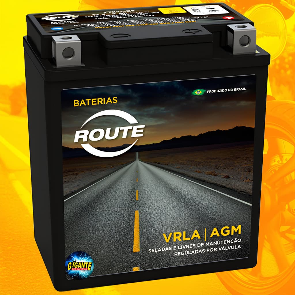 Bateria Moto Cb 300 Fazer Cbx 250 Twister Falcon Route YTX7LBS 12V 7Ah AGM Selada YTX7L-BS