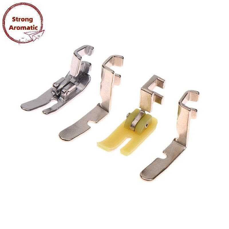 StrongArom 4 Peças Conjunto De Calcador De Zíper Para Máquina De Costura Antiga (Pé Ferro , Plástico , Furo Esquerdo E D