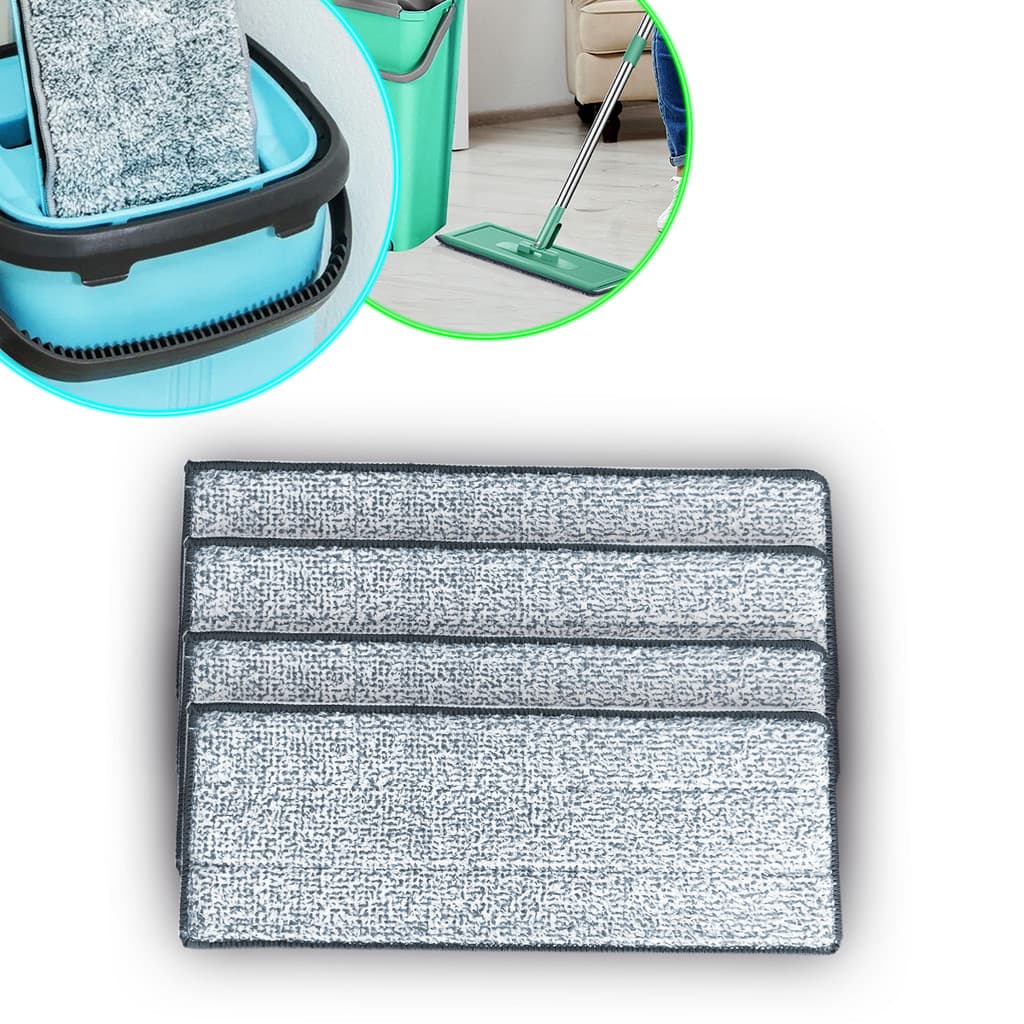 Kit 5 Refil Mop Flat Esfregão Rodo Lava E Seca Lenço Mop Microfibra