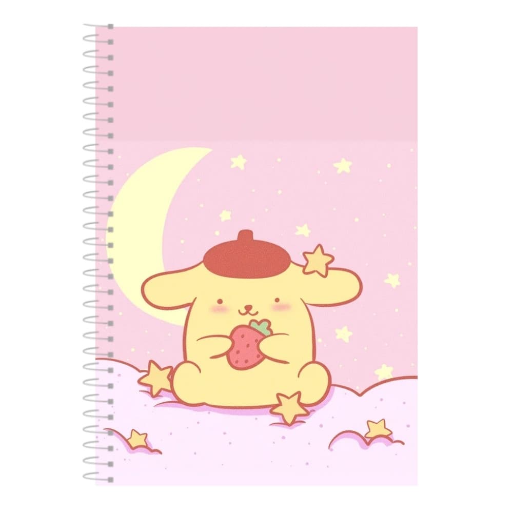 Caderno Pompompurin 1, 10 ou 20 Matérias Capa Dura