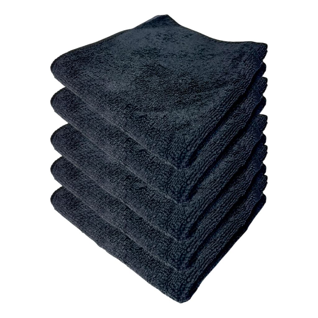 Kit 5 Panos De Microfibra Black Preto 250gr/m² 30x30cm Napclean